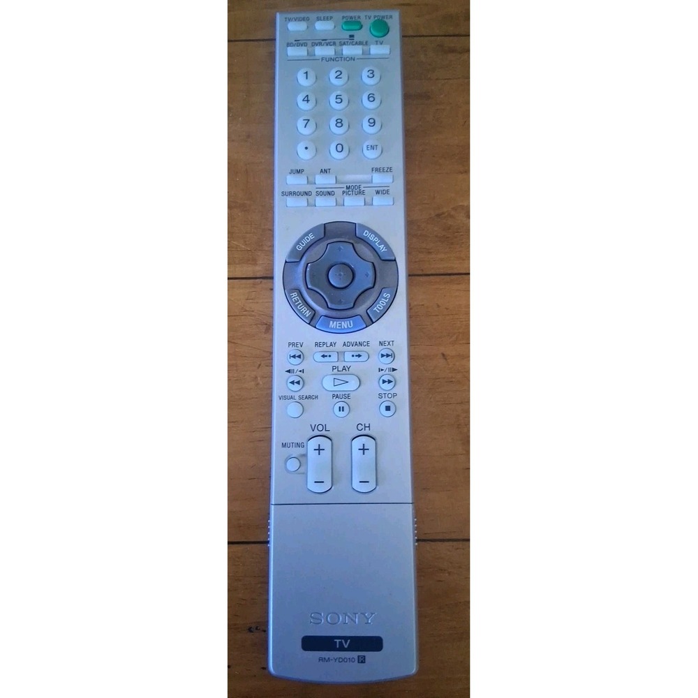 Sony RM-YD010 TV Remote Control Silver Original OEM - Tested, Works